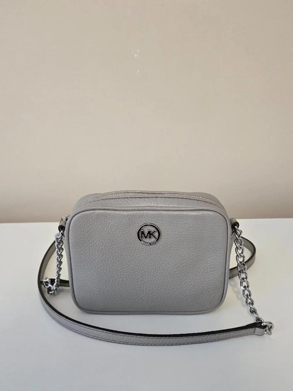 Michael Kors Crossbody Bag Gray Pebbled Leather Purse Mini - NWOT